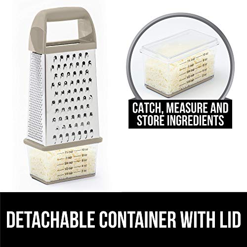 Gorilla Grip Box Grater, Stainless Steel, 4Sided Graters with