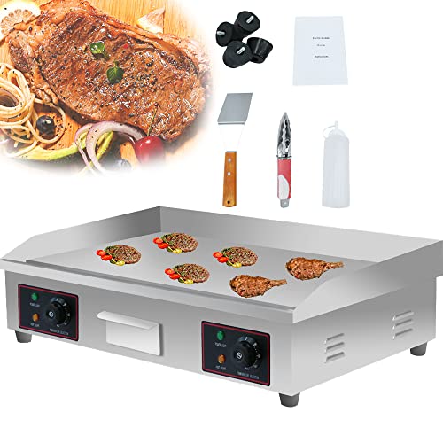 110V 4400W 30” Commercial Electric Countertop Griddle, Non-Stick - Main Image