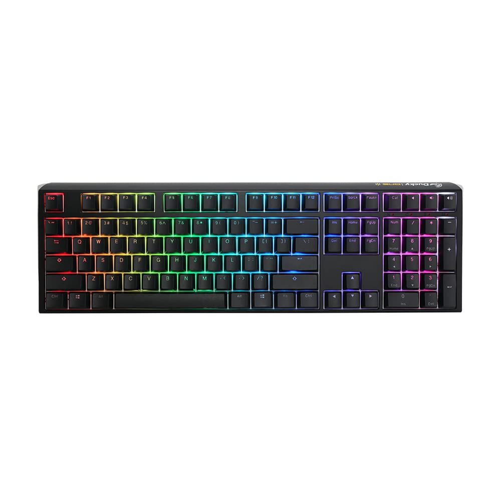 Ducky One 3 Black 100% Mechanical Keyboard: Quack Mechanics Dampening, Hot-Swappable Cherry Speed Silver Switches, High-Density PBT Doubleshot Keycaps, RGB, US, Black
