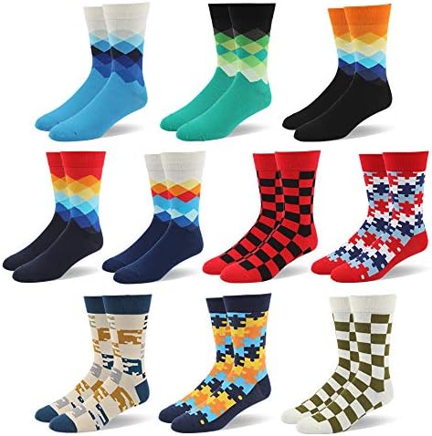90% Cotton Men Dress Socks -Assorted Fun Designed Patterned Colorful Men gift