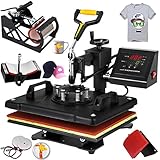 Mophorn Heat Press 12 X 15 inch 5 in 1 Desktop Iron Baseball Hat Press Dual Digital Transfer Sublimation Multifunction Heat Press Machine Swing Away Design (12 by 15 inch 5 in 1)