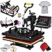 Mophorn Heat Press 12 X 15 inch 5 in 1 Desktop Iron Baseball Hat Press Dual Digital Transfer Sublimation Multifunction Heat Press Machine Swing Away Design (5IN1 Presser Yellow)