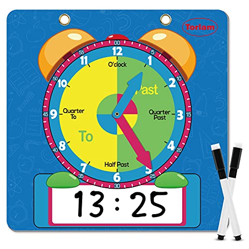 Writable Dry Erase Learning Clock Clock for Kids Learning to