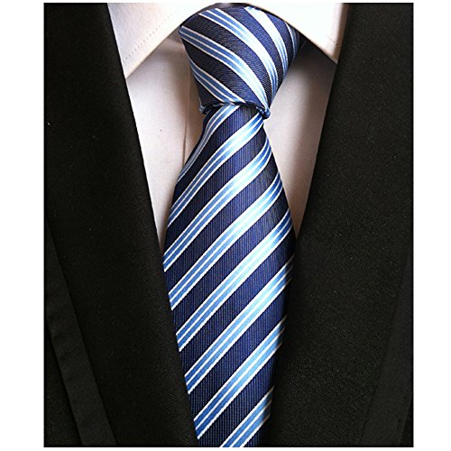 Jeatonge Lot 6 Pcs Mens Ties and 3 Free Tie Clips, Men's Classic Tie Necktie Woven Jacquard Neck Ties Gift box packing (Style 17)