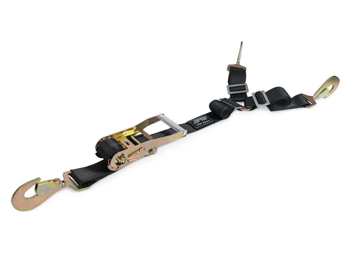 PRP Seats 3 Way Ratcheting Y Tie Down Strap For Spare Tires In Truck