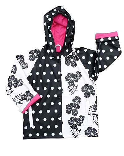 FoxFire Kid's Black and White Raincoat, Multi, 3T
