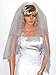 Gogh 2T 2 Tier Silver Lined Beaded Edge Fingertip Length Bridal Wedding Veil 09 (Light Ivory)