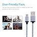 Adoric(TM) Micro USB Cable, 3 Pack 6ft Nylon Braided High Speed Sync and Charge Cables Cords for Android, Samsung, HTC, Motorola, Nokia and More