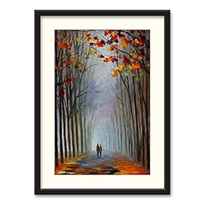 Black Framed Canvas Wall Art Oil Painting Scenery Home Artwork Decoration for Living Room, Bedroom - 23x31 inches