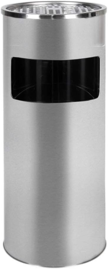 METLEX, Standing Ashtray with Dustbin - Chrome Steel Ashtray MX2076 SL (Silver)