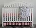 7 Pieces Set Ruffle Grey Pink Floral Baby Crib Nursery Bedding Set Ruffle Sheet