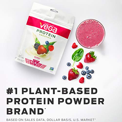 Vega Protein Smoothie, Vanilla, Plant Based Protein Powder Vegan