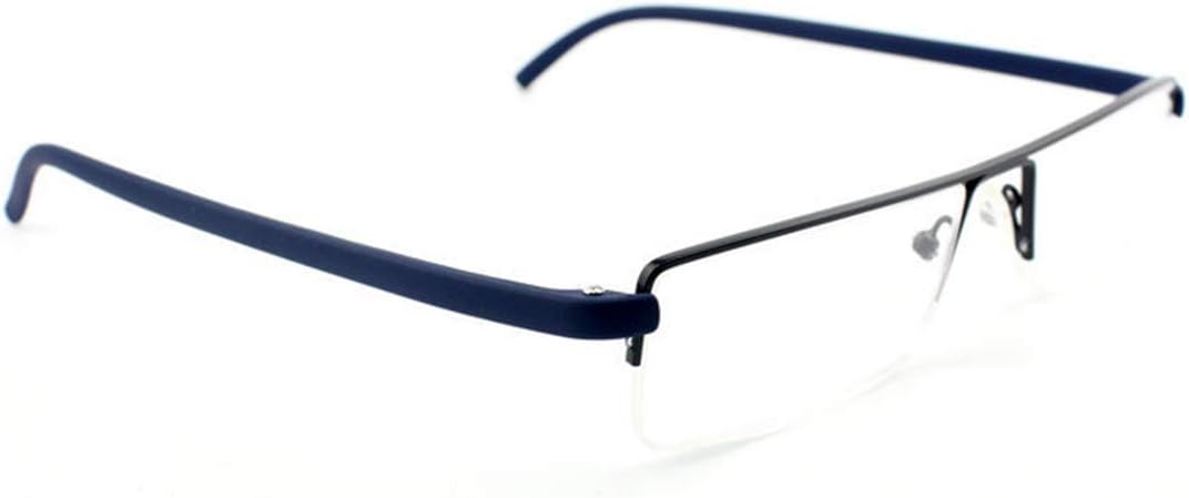 KoKoBin Lightweight TR90 Material Frame Reading Glasses for Mens Womens Half Rim with Case Portable Readers(Blue,+1.0 - Image 5