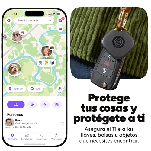 Tile - Localizador Bluetooth, localizador de Llaves y localizador de Objetos para Llaves, Bolsos y Mucho más.Compatible con iOS y Android. Paquete de 1 (Negro)