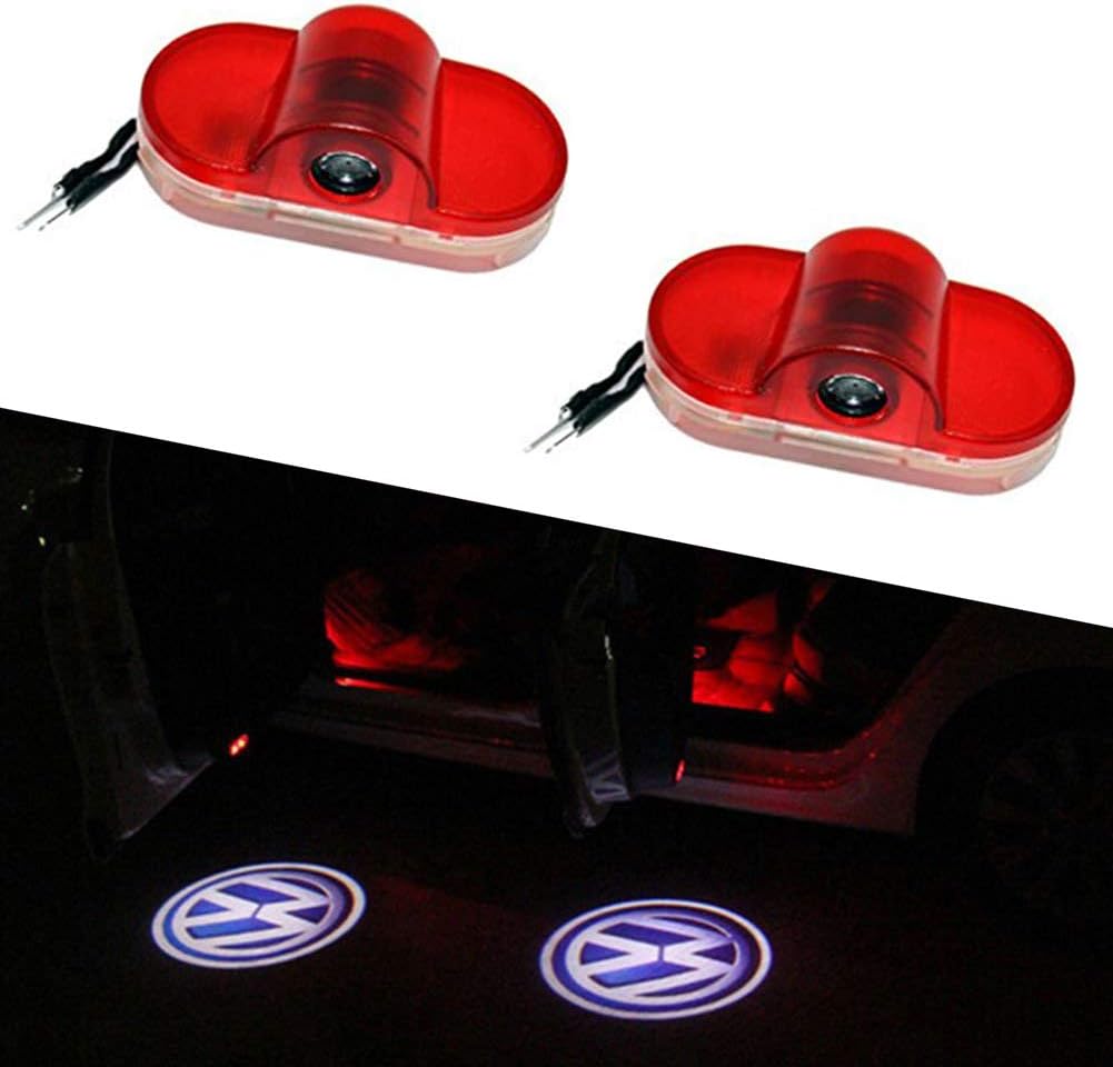 Aukur 2PCS Logo Projector Step Door Under Puddle Lights For for golf 4, Car Door Projector Light Ghost Shadow Light for VW