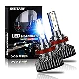 INFITARY H11/H8/H9 LED Headlight Bulbs Conversion Kit All-in-One 8000LM 6500K ZES High Low Beam Super Bright Cool White Fog Light Plug Play Car Replacement LED Auto Headlamp 3Yrs