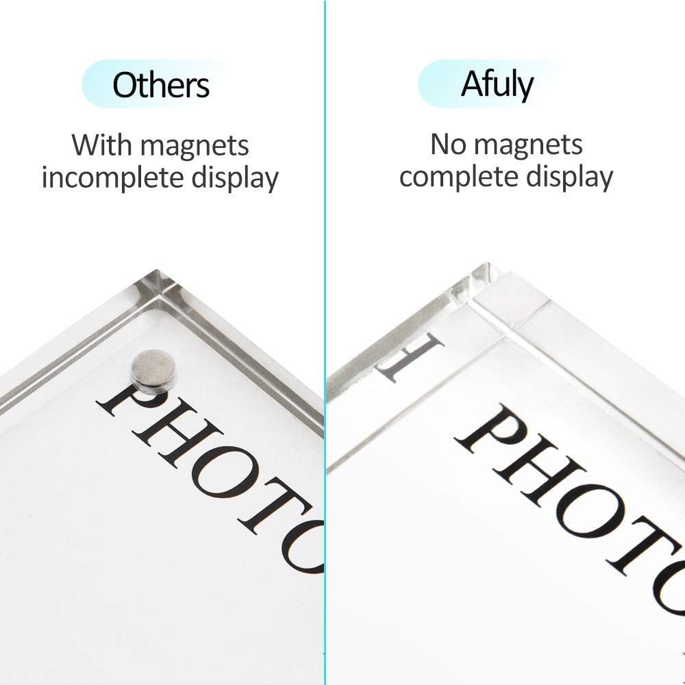 Afuly 4x6 Acrylic Picture Frames Clear Double Sided Photo Frame Unique Thanksgiving Present Tabletop Display 2 Pack