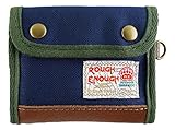 Rough Enough Polyester Leather Trimming Vintage Simple Compartment Trifold Short Portable Zippered Coin Wallet Purse Pouch Case Holder Organizer with Snap Button Closure for Kids Boys Teens Outdoors