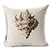 Kingla Home Cotton Linen Coastal Theme Conch Shell Throw Pillow Cover Decorative Square Cushion Covers 18 X 18 Inch Home Pillowcase