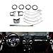 Opall Full Set Interior Decoration Trim Kit Steering Wheel& Center Console Air Outlet Trim, Door Handle Cover Inner For Jeep Wrangler JK JKU 2011-2018 2 Door &4-Door (Silver 12PCS)