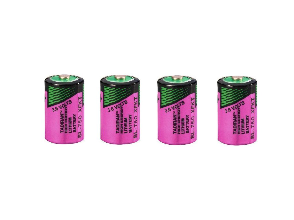 White Tadiran SL-750/S 4x High Energy Lithium Battery SL-750S (1/2 AA) in Safe Battery Box - More Power +,purple