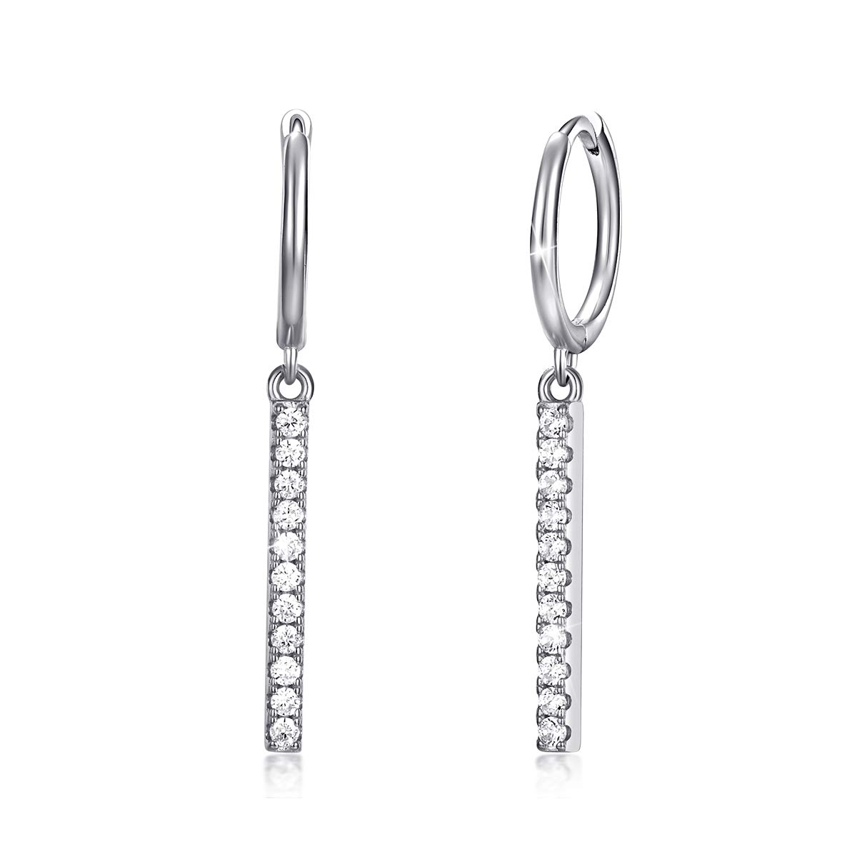 PEARLOVE 18K Gold Plated Huggie Earrings, 925 Sterling Silver Cute Dainty Dangle Mini Hoop Earrings for Women