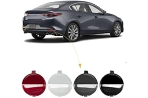 CZShiYue Car Rear Bumper Tow Hook Cover Fit for Mazda 3 Axela 2019 2020 2021 Towing Eye Cap Trailer Cover BDTS-50-EL1-BB BDTS50EL1BB (White, Left Side Side)