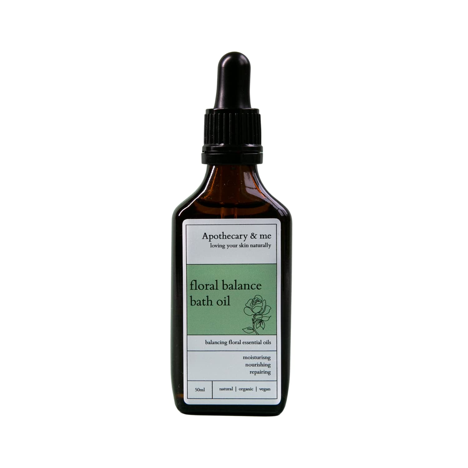 Apothecary & me, Floral Balance Bath Oil, Jojoba & Safflower Oils, Nourishing Vegan and Organic Skincare Ingredients