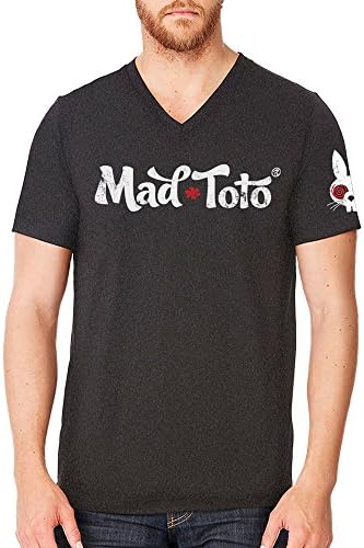 V-Neck T Shirt - Distressed Logo