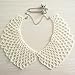 kilofly White Faux Pearl False Collar Necklace, Lili, with Rhinestone Cat Pin