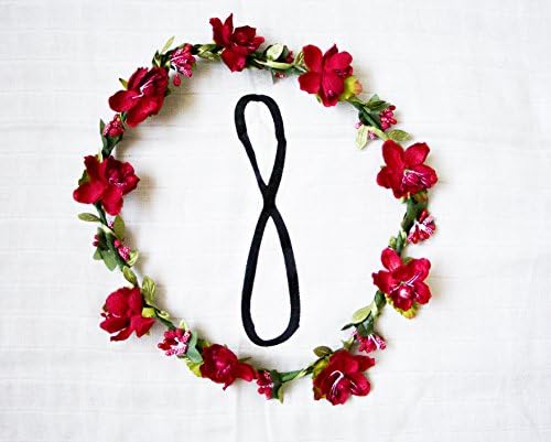 Red Flower Wreath the Perfect Accent for the Month to Month Muslin Baby Swaddling Blanket