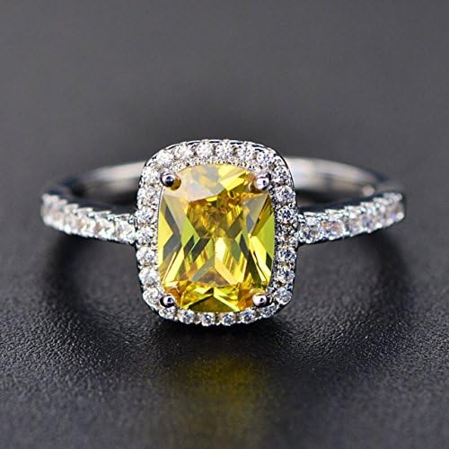 Fashion Women Jewelry Statement Ring 925 Silver Wedding Jewelry Gemstone Ring Gift, women's rings (Size 8)