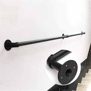 Amazon.com: ZWJ J-Stair Handrail Wrought Iron Anti-Slip Stair Railing, Home Against The Wall ...