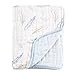 Hudson Baby Four Layer Muslin Tranquility Blanket, Blue Feather, 46 x 46 Inch