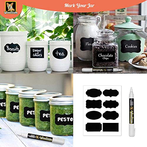 Woodsam Chalkboard Labels Chalk-Stickers for Mason-Jars