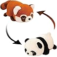 INSTITIZER 2 in 1 Plush Red Panda Stuffed Animal Panda Plush Toy, 13.8 inch Plush Panda Dolls Cute Funny Plushies Toy,Soft Red Panda Pillow Toy for Kids Adults Girls Boys