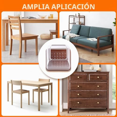 Protectores de Suelo para Patas de Silla 28-37mm, 16 Tapas de Silicona pequeñas para Patas de Silla con Fieltro, Fundas de protección para Patas de Silla de Silicona, Protectores para Patas de Silla
