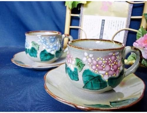 Amazon Co Jp 送料無料 九谷焼 ペアコーヒーカップ あじさい 誕生祝 父の日 母の日 御祝 贈り物 ギフト プレゼントに ホーム キッチン