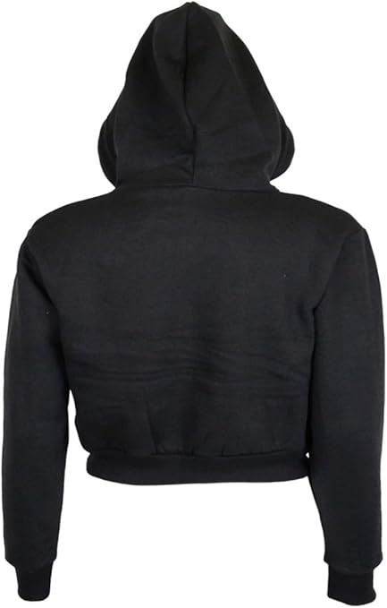 plain black crop top hoodie