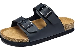 EQW Kids Sandals with Cork Footbed,Boys&Girls Slides,Hiking,Non-slip,Adjustable Buckle for Indoor & Outdoor Summer