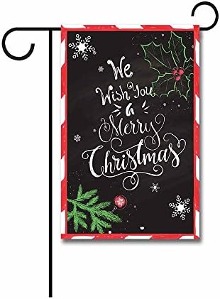 Banedy Holly and Snowflake Decorative Merry Christmas Garden Flag 12.5"x18"