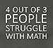 Panoware Women's Funny T-Shirt | 4 Out Of 3 People Struggle With Math