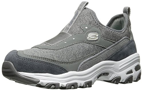 Skechers Sport Women's D'Lites Modern Front Fashion Sneaker, Grey, 8.5 M US