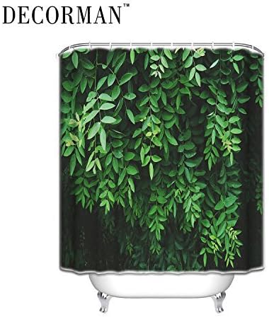 DECORMAN Green Leaf Vine WaterProof Polyester Fabric Shower Curtain Bath Decor Curtain
