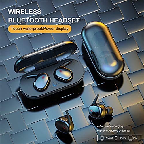 OZJONGK Wah Chun Sunbrightful Waterproof Bluetooth 5.0 True Wireless Earbuds, Touch Control,30H Cyclic Playtime TWS Headphones with Charging Case and mic, in-Ear Stereo Earphones Headset B…