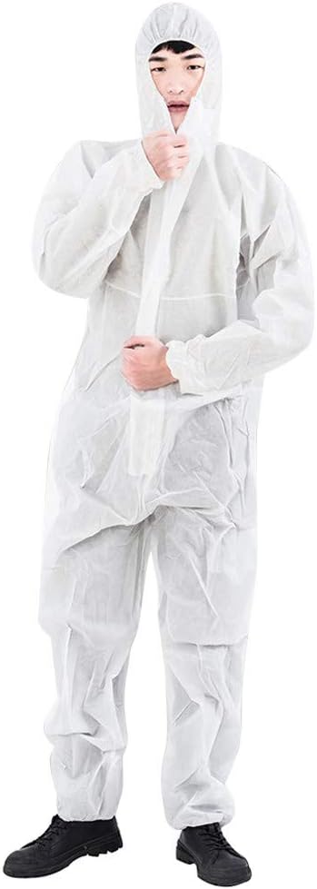 MURTIAL Disposable Coveralls with Hood Protective Suit for Isolation,Unisex Laboratory Isolation Clothing