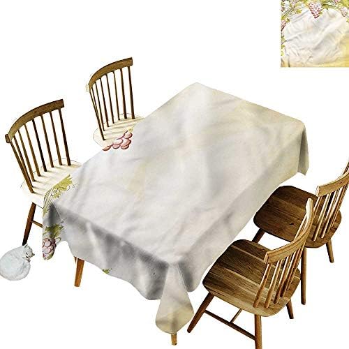 Tim1Beve Tablecloth for Kids/Childrens Vineyard Grapevine Pattern Vintage Dinner Picnic Table Cloth Home Decoration 54" W x 72" L