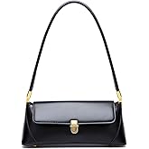 Small Clutch Shoulder Bag for Women Leather Mini Tote Handbag Purse with Buckle Closure