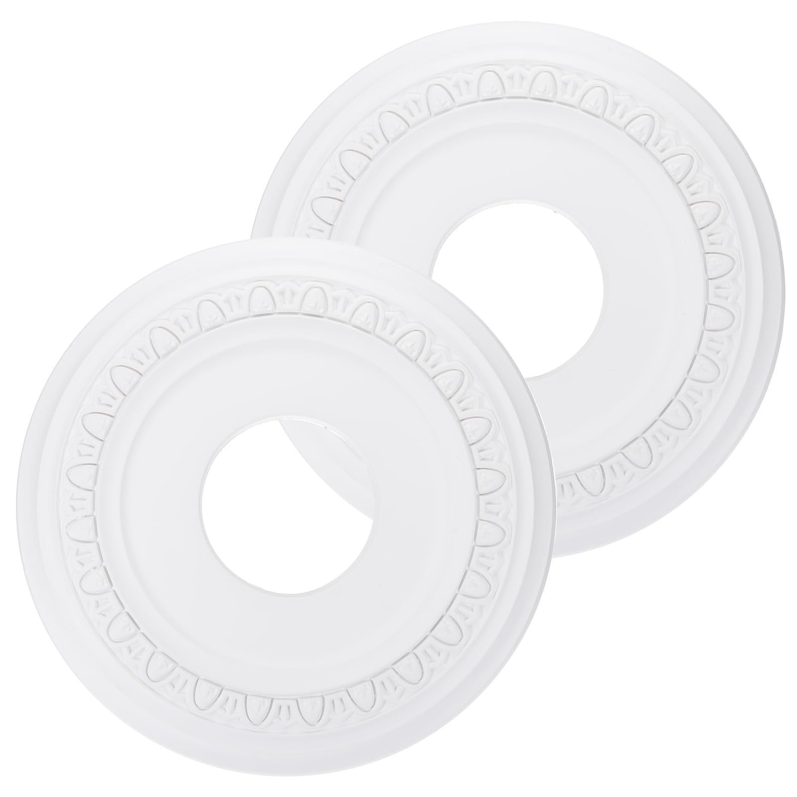 PATIKIL Ceiling Medallion, 2 Pcs 12" OD x 4" ID PU Decorative Ceiling Light Medallion Chandelier Medallion Petal Ceiling Light Cover Plate for Ceiling Light Fixtures Fans, White