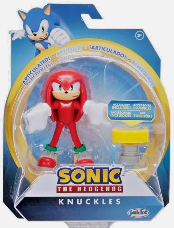 Sonic the Hedgehog 4" Articulated Action Figure Collection - Choose Figure (Knuckles with Spring)